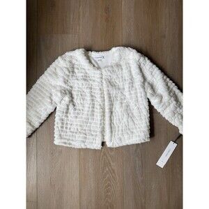 Elegant White Faux Fur Jacket NWT